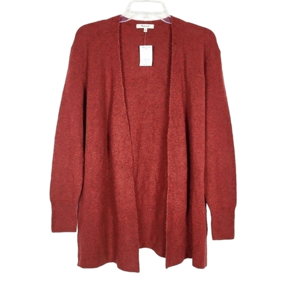 MADEWELL Cozy Walker cardigan sweater merino wool alpaca red NWT - Picture 1 of 5